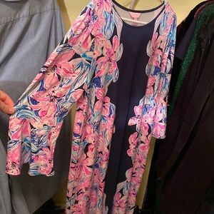 Lily Pulitzer flutter 3/5 sleeve a line dress